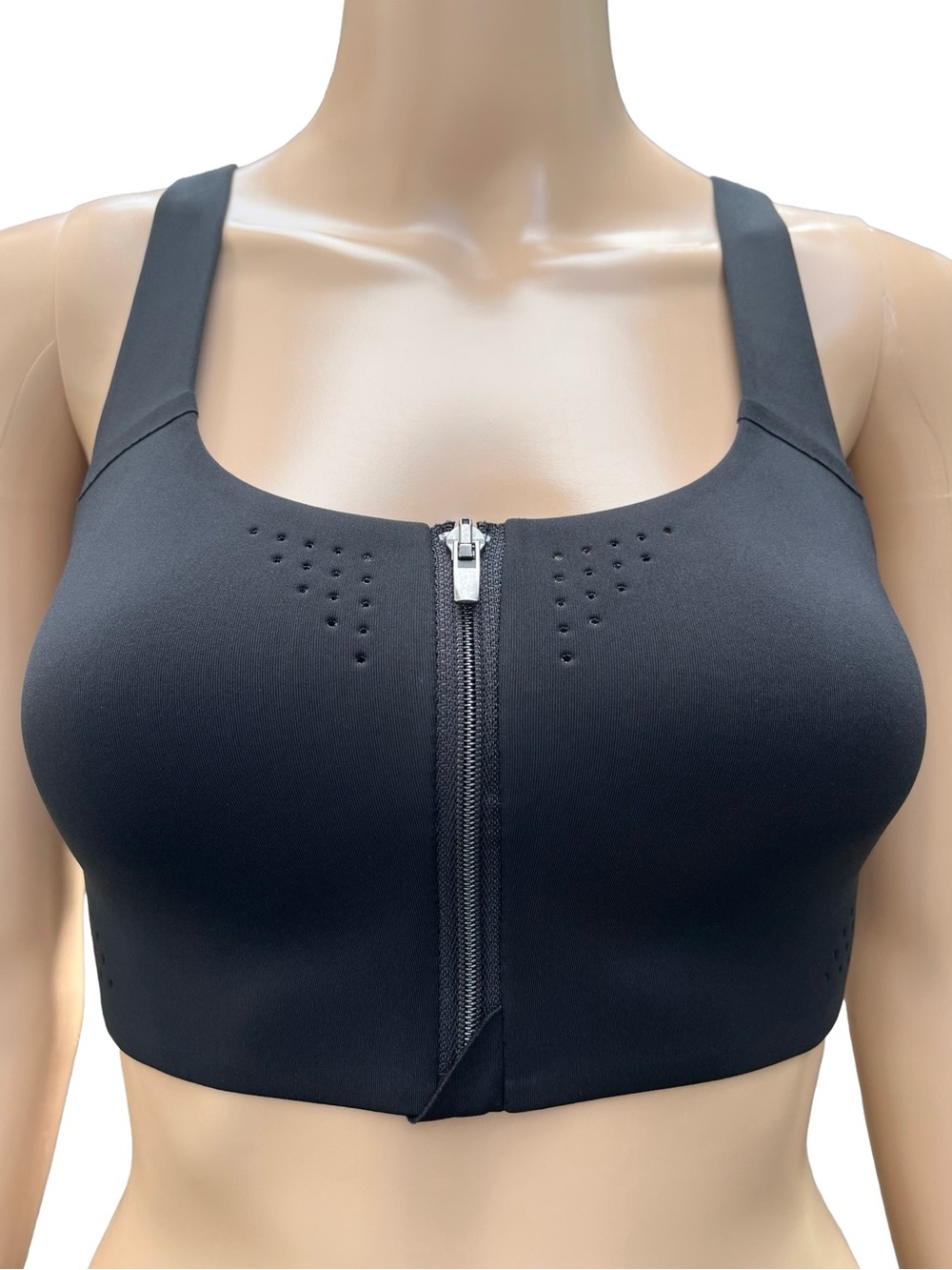 VSX Featherweight Front-Zip Black Sports Bra 32D